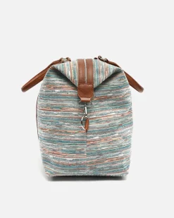 Bolsa fin de semana con bandolera extraíble y estampado jacquard