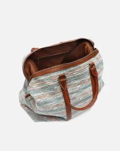 Bolsa fin de semana con bandolera extraíble y estampado jacquard
