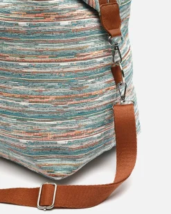 Bolsa fin de semana con bandolera extraíble y estampado jacquard