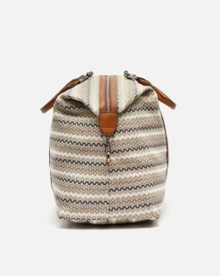 Bolsa fin de semana con estampado jacquard y bandolera extraíble