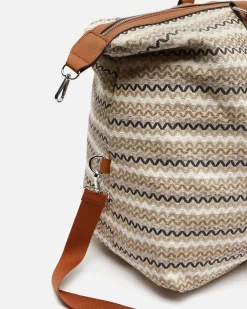 Bolsa fin de semana con estampado jacquard y bandolera extraíble