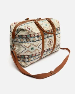 Bolsa fin de semana con estampado jacquard y bandolera extraíble