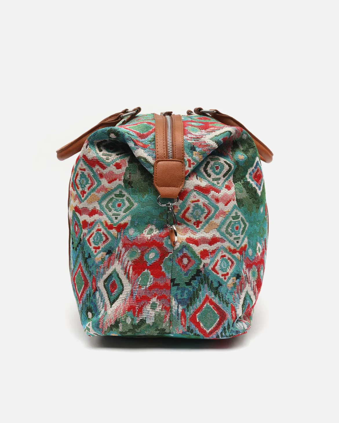 Bolsa fin de semana con estampado jacquard y asa bandolera extraíble
