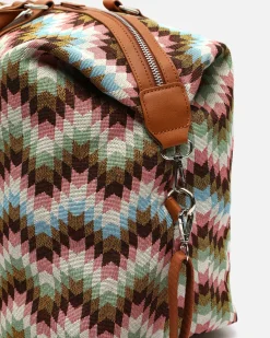 Bolsa fin de semana estampado jacquard con bandolera extraíble