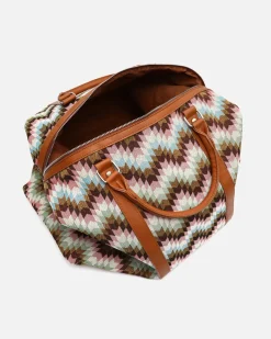 Bolsa fin de semana estampado jacquard con bandolera extraíble