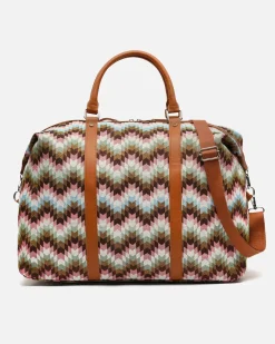 Bolsa fin de semana estampado jacquard con bandolera extraíble