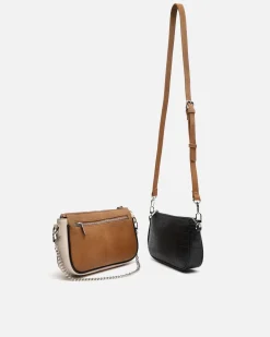 Bolso bandolera con compartimento extraíble y estampado animal print