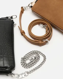 Bolso bandolera con compartimento extraíble y estampado animal print