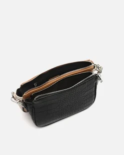 Bolso bandolera con compartimento extraíble y estampado animal print