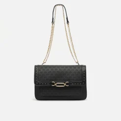 Bolso bandolera con correa y estampado monogram