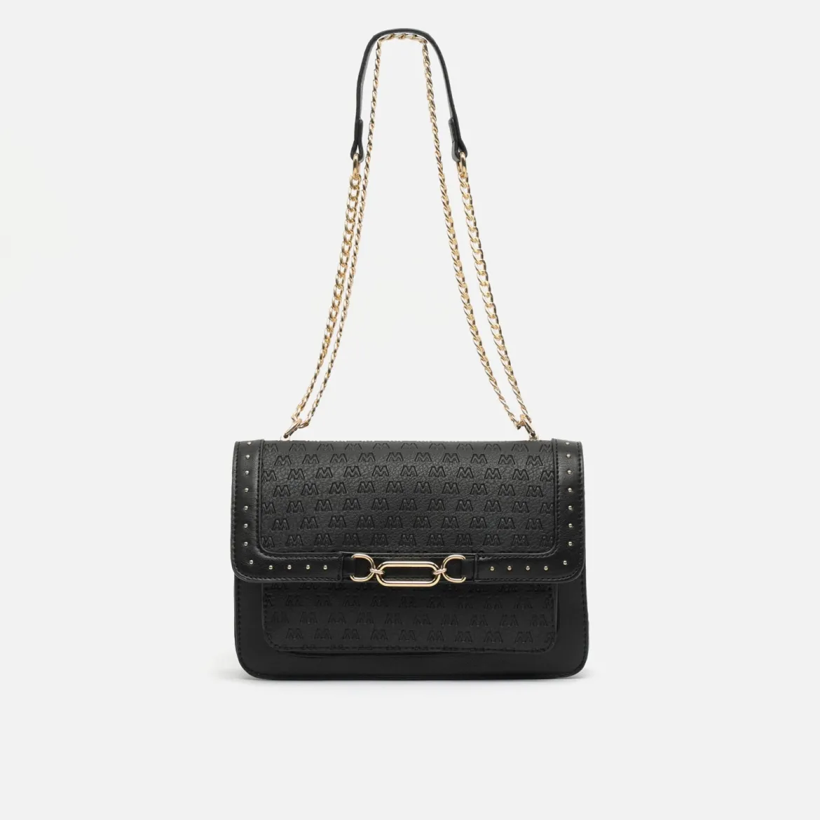Bolso bandolera con correa y estampado monogram