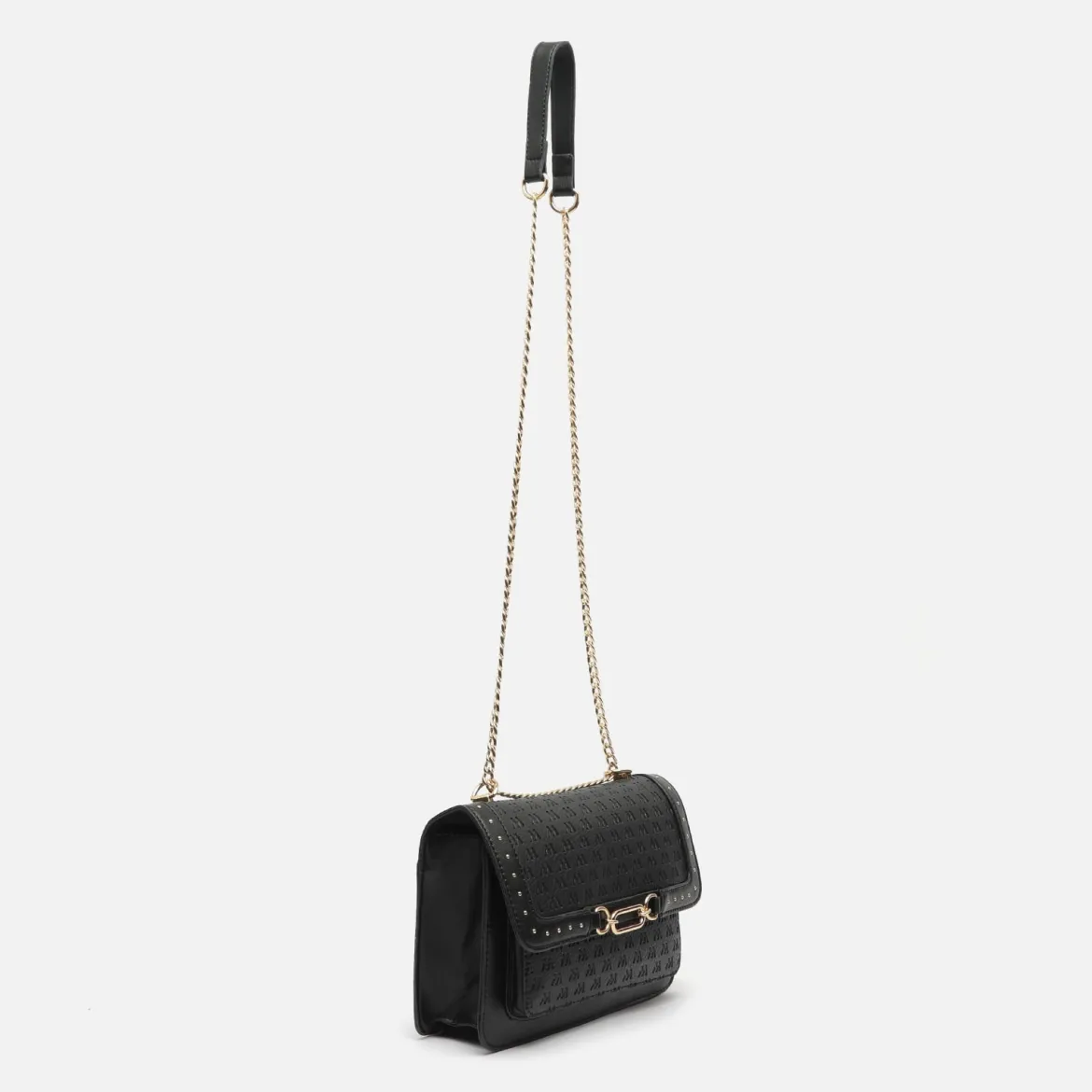 Bolso bandolera con correa y estampado monogram