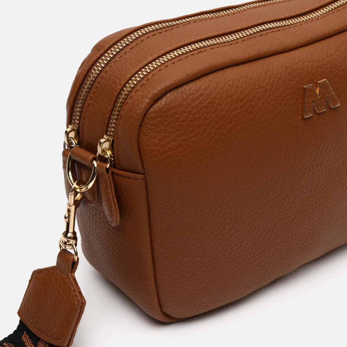 Bolso bandolera con doble cremallera
