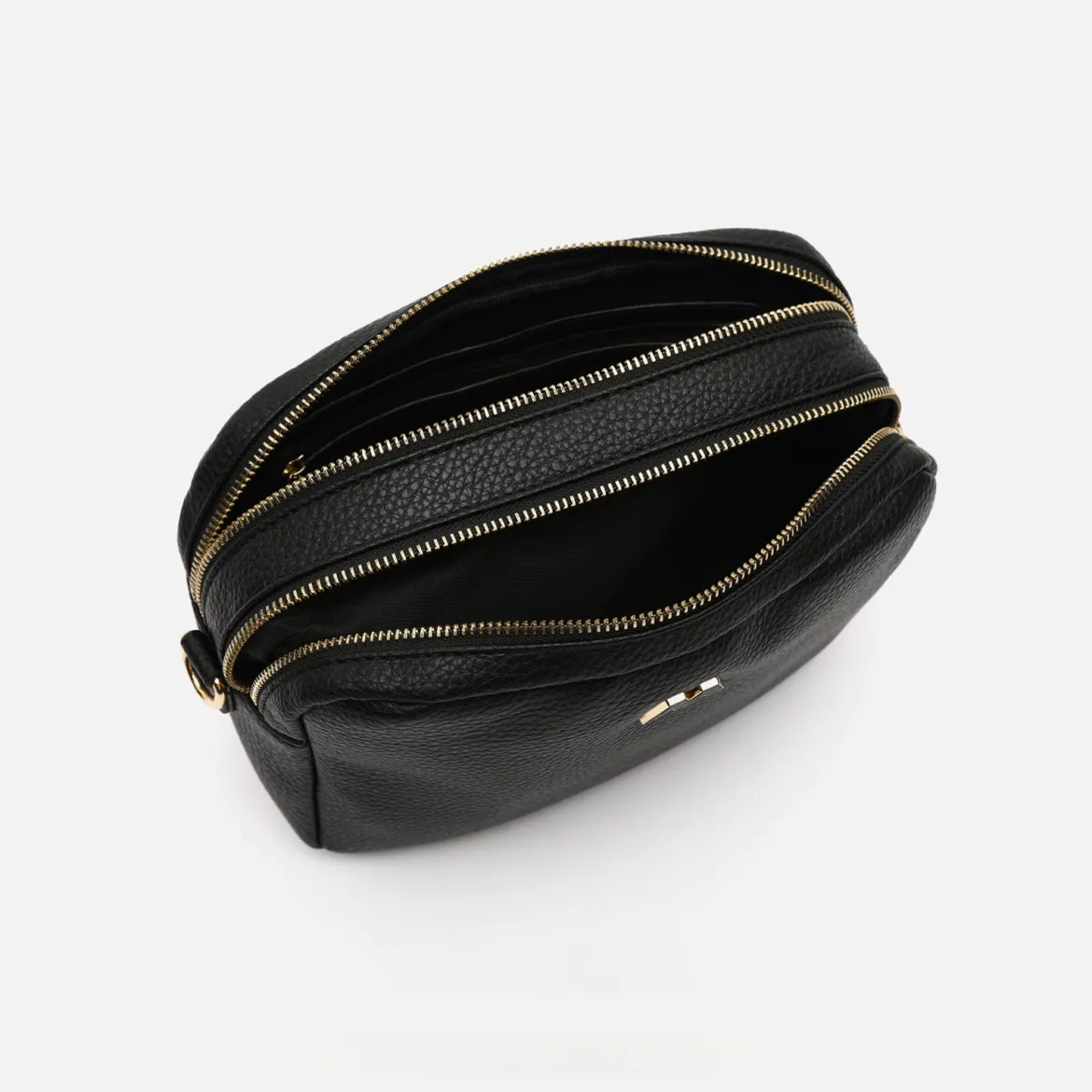 Bolso bandolera con doble cremallera