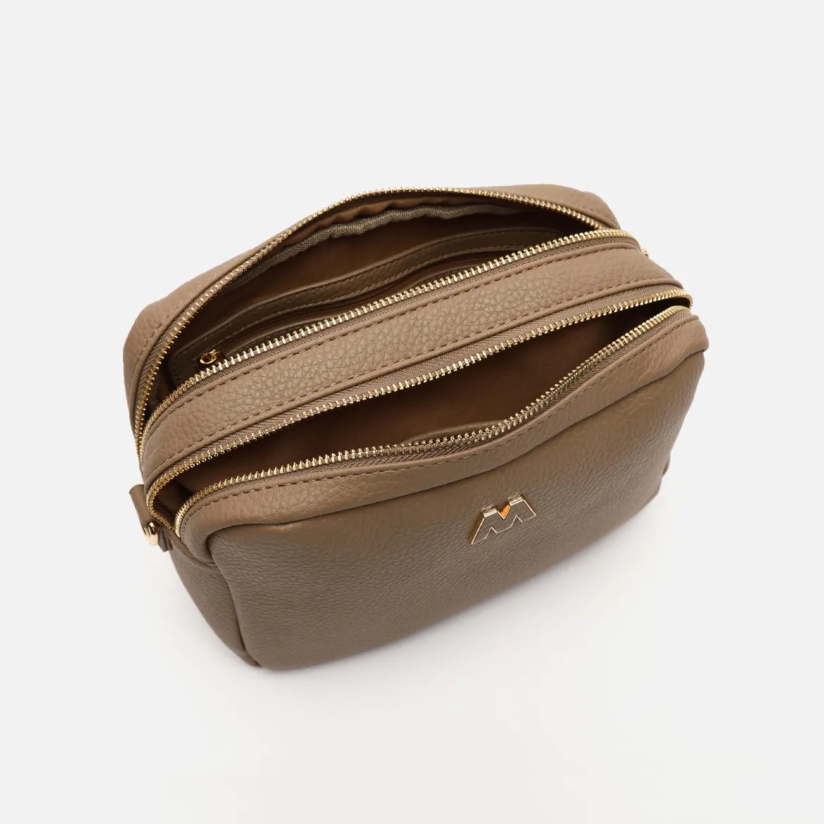 Bolso bandolera con doble cremallera