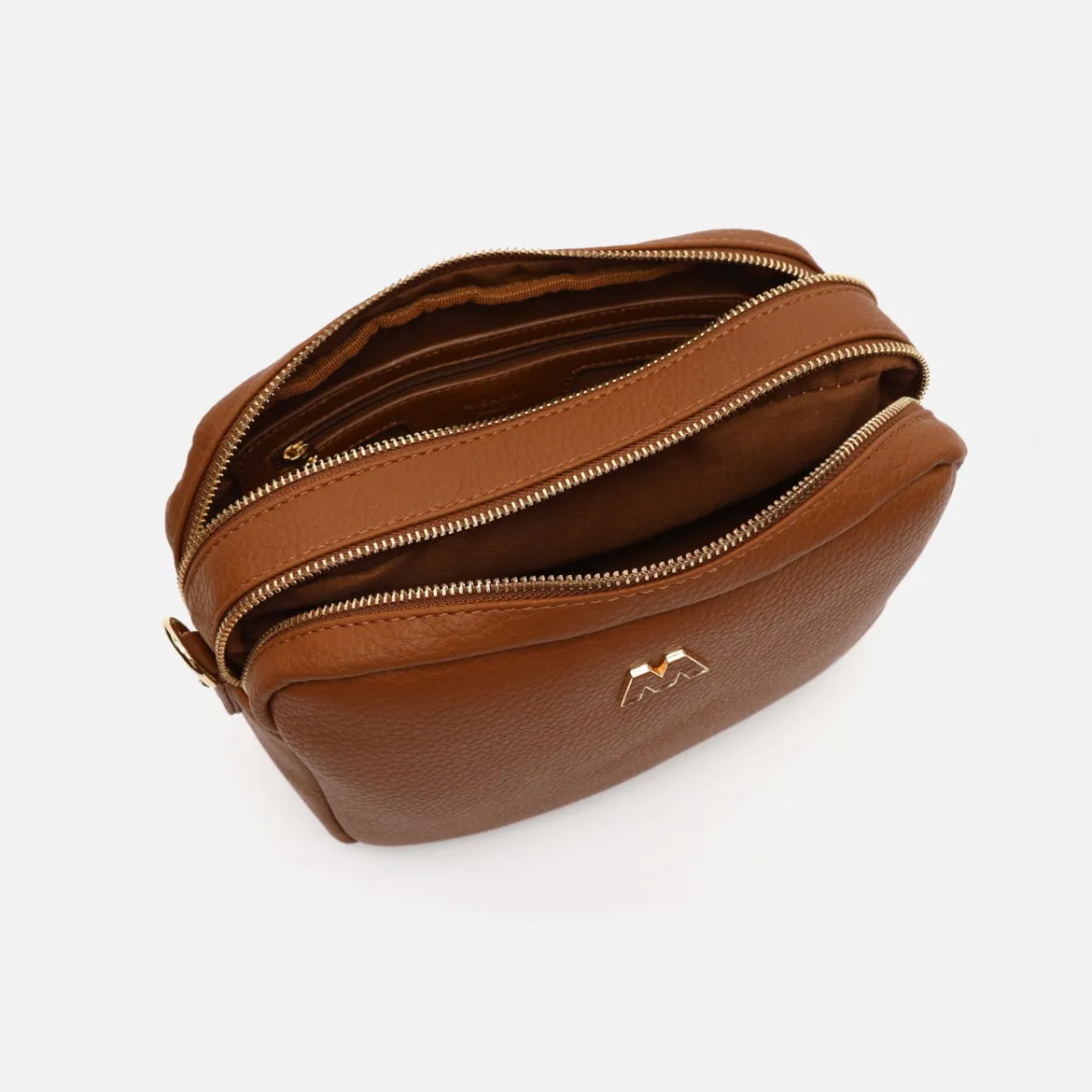 Bolso bandolera con doble cremallera