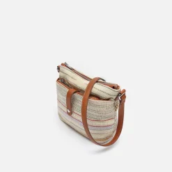 Bolso bandolera con estampado jacquard y neceser pequeño