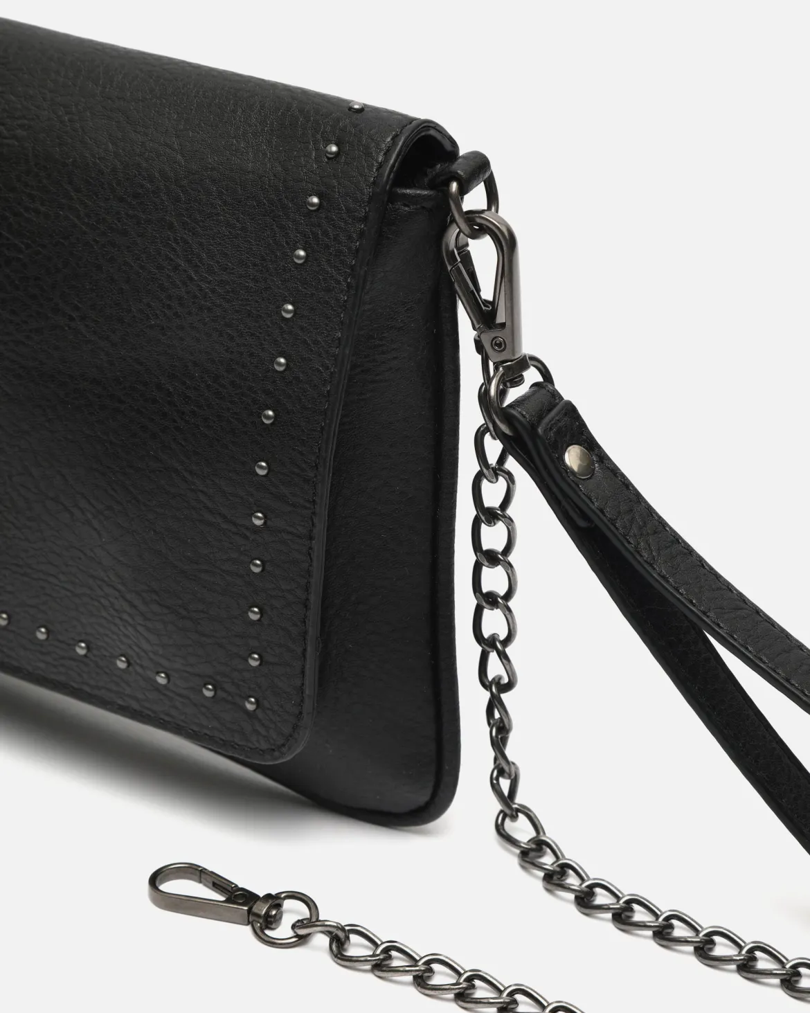 Bolso bandolera de fiesta pequeño con detalles metálicos