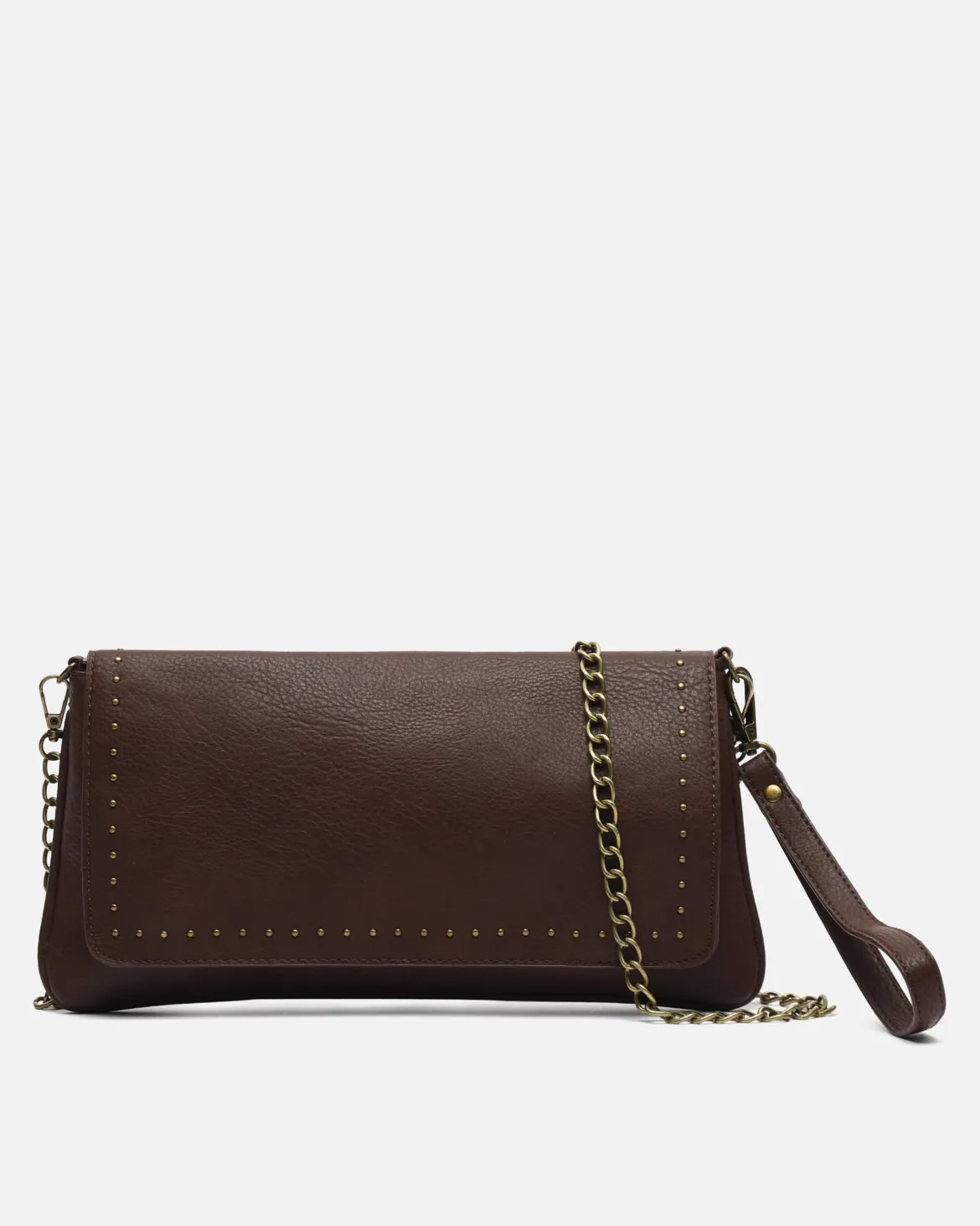 Bolso bandolera de fiesta pequeño con detalles metálicos
