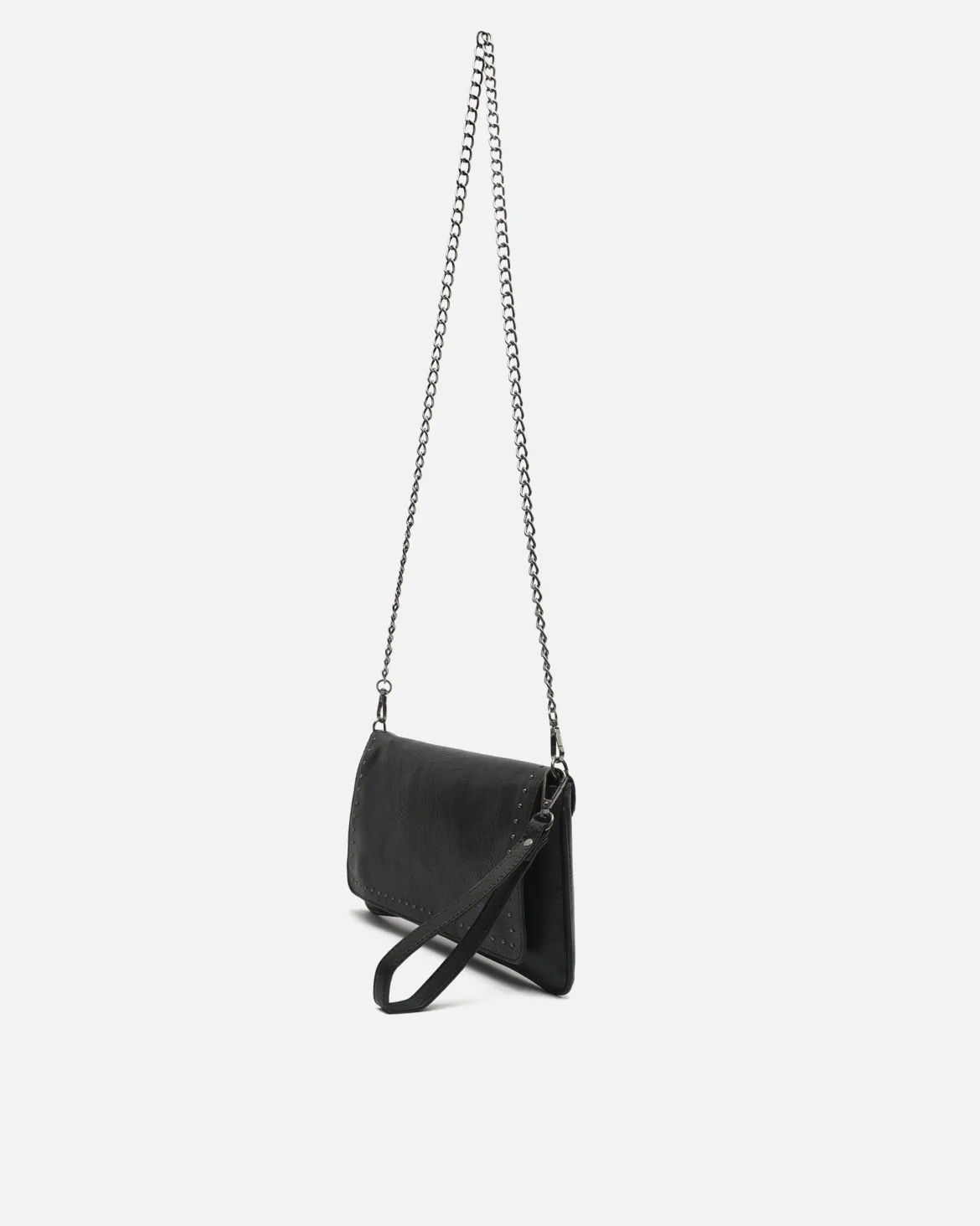 Bolso bandolera de fiesta pequeño con detalles metálicos