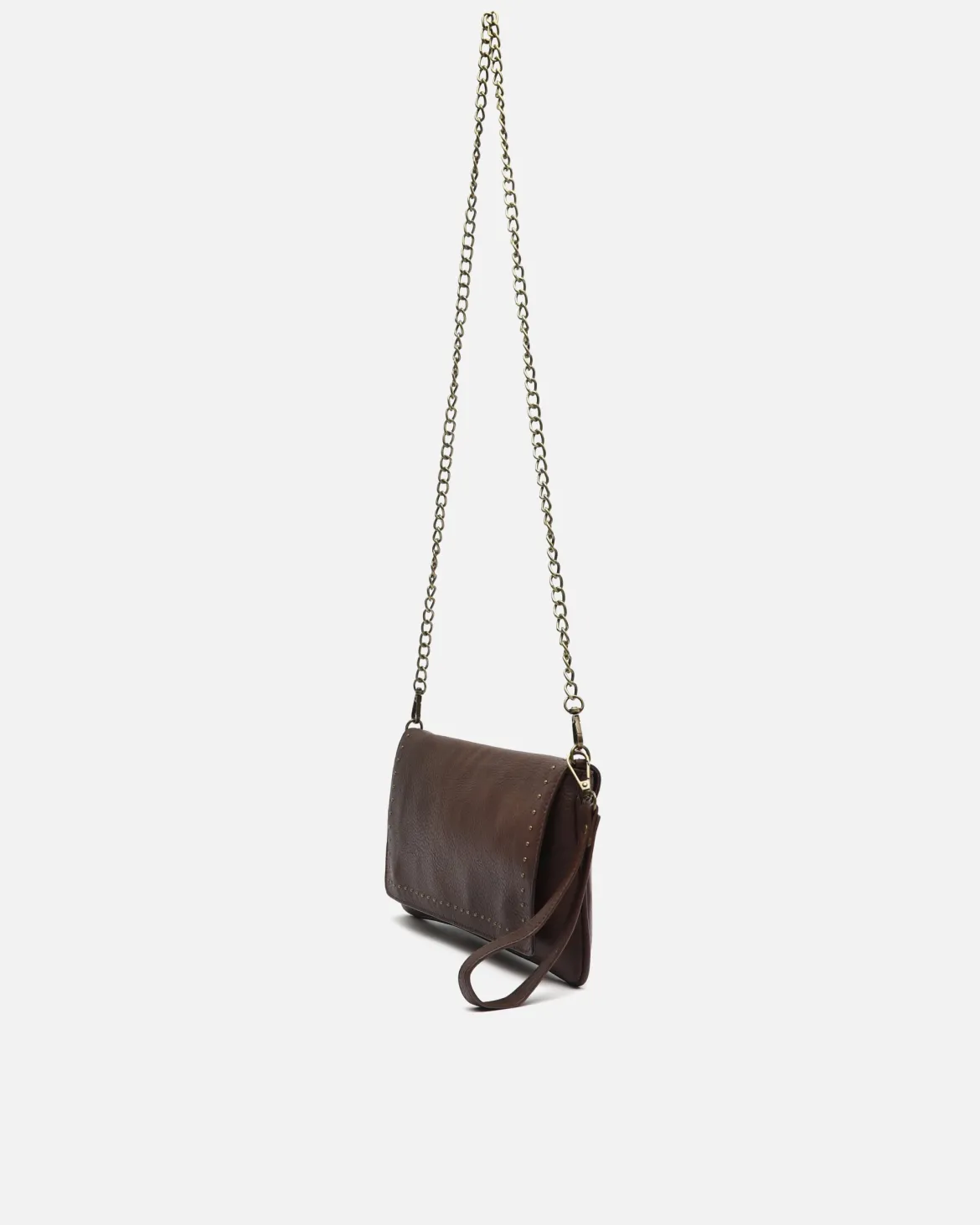 Bolso bandolera de fiesta pequeño con detalles metálicos