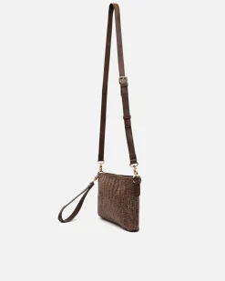 Bolso bandolera efecto rafia con asa de mano