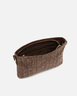 Bolso bandolera efecto rafia con asa de mano