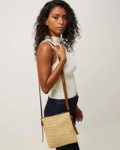 Bolso bandolera efecto rafia