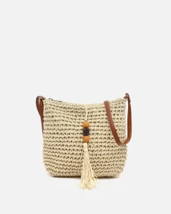 Bolso bandolera efecto rafia