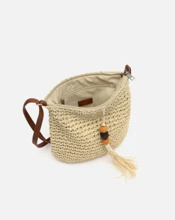 Bolso bandolera efecto rafia