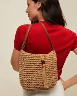 Bolso bandolera efecto rafia