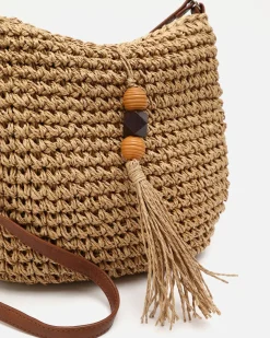 Bolso bandolera efecto rafia