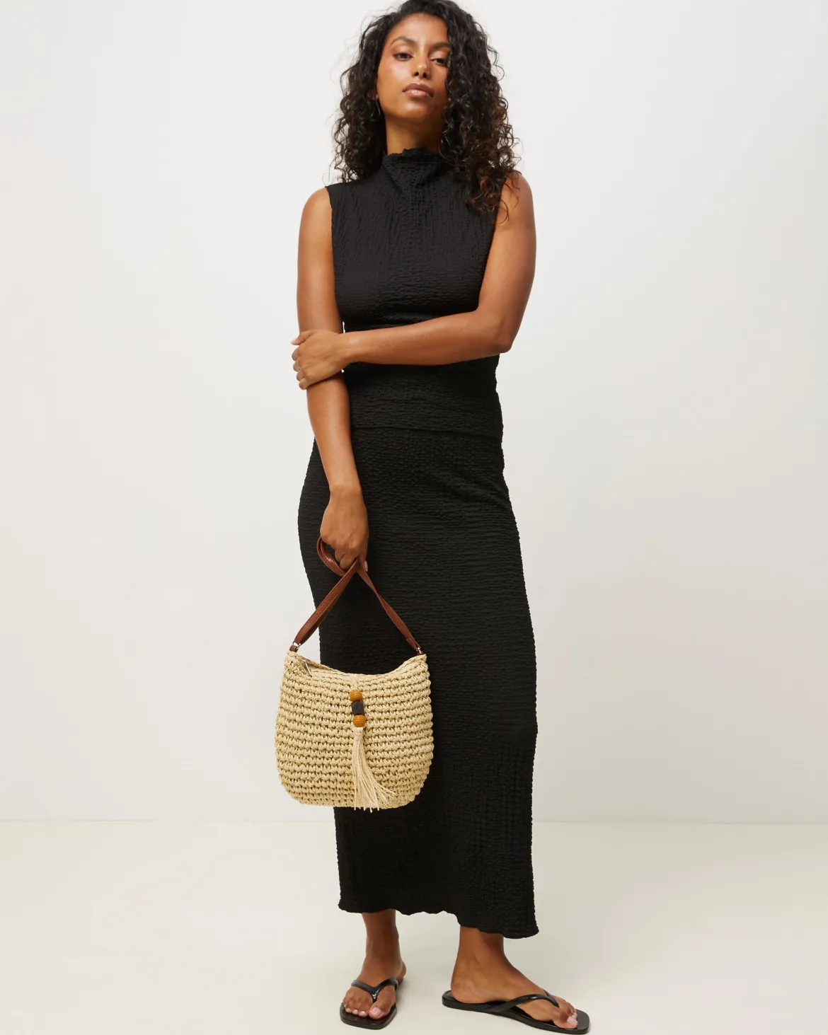 Bolso bandolera efecto rafia