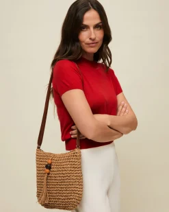 Bolso bandolera efecto rafia
