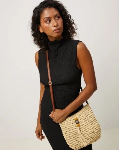 Bolso bandolera efecto rafia
