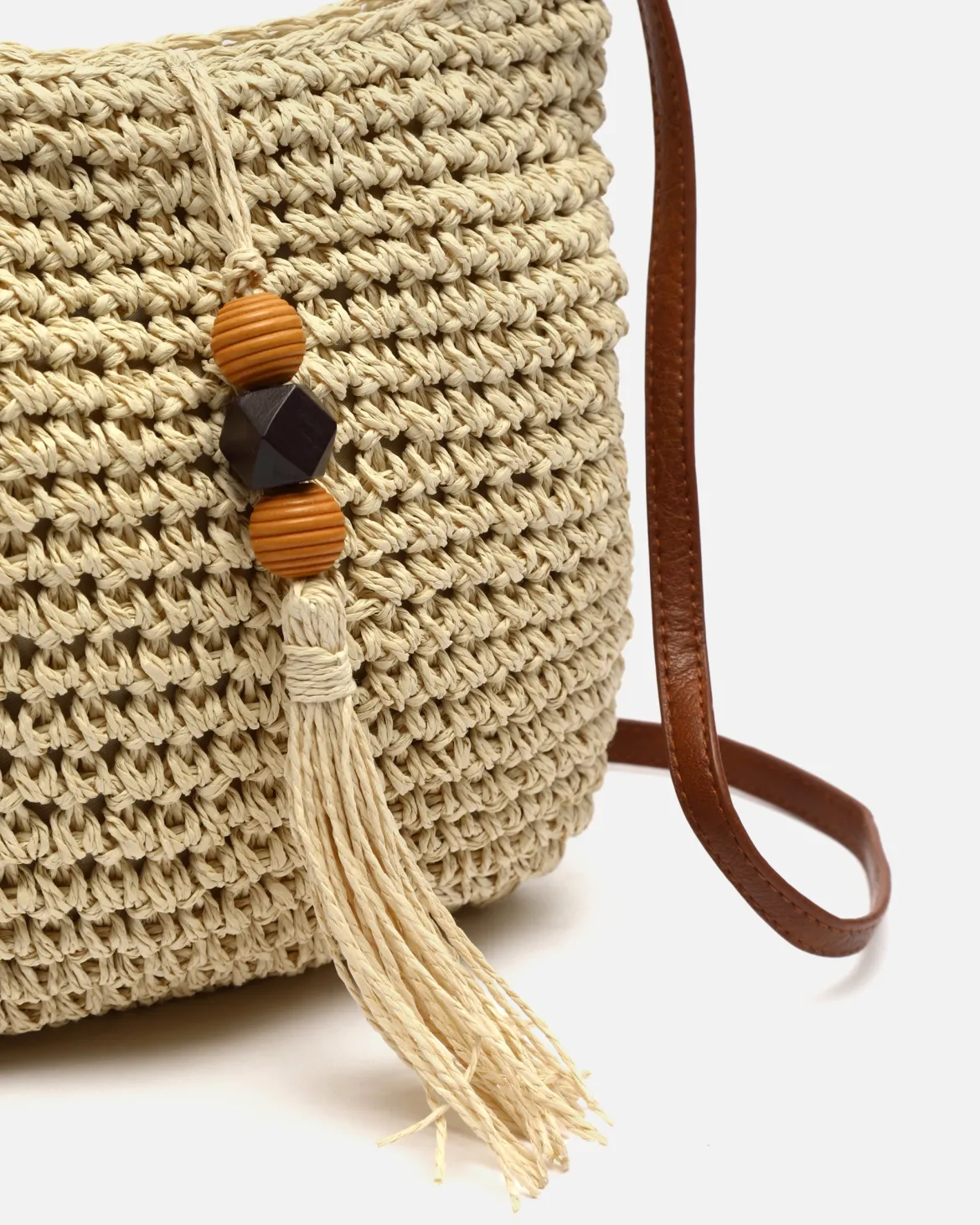 Bolso bandolera efecto rafia