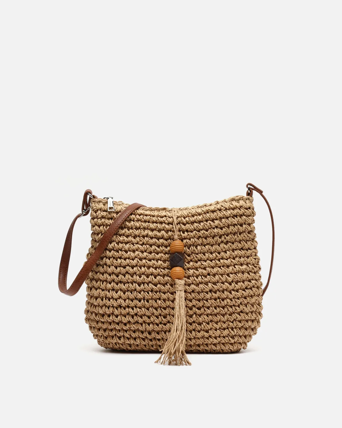 Bolso bandolera efecto rafia