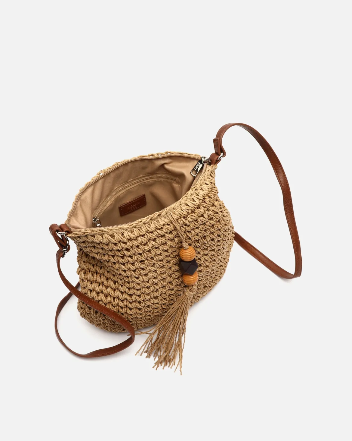 Bolso bandolera efecto rafia