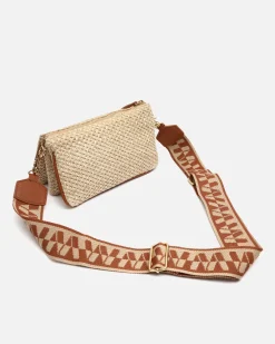 Bolso bandolera efecto rafia