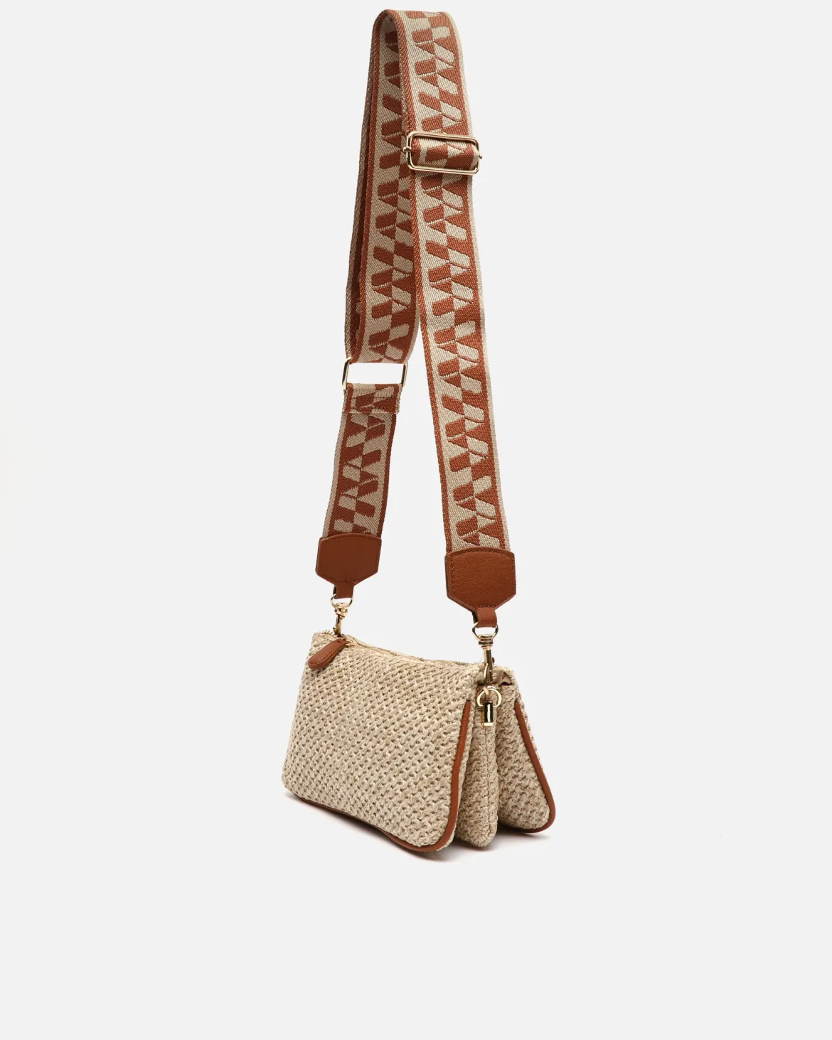 Bolso bandolera efecto rafia