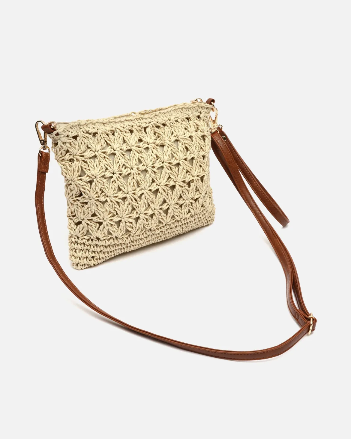Bolso bandolera efecto rafia