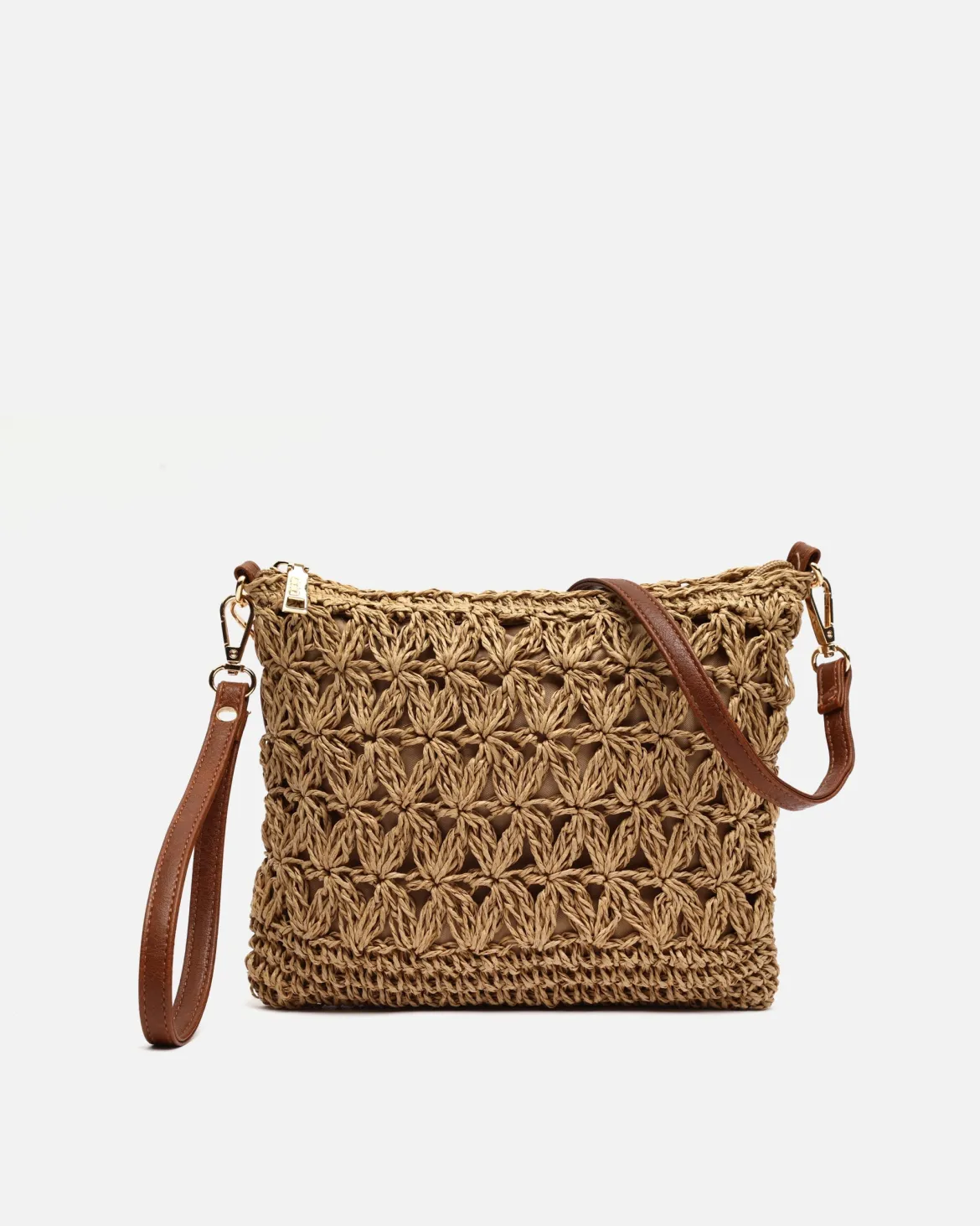 Bolso bandolera efecto rafia
