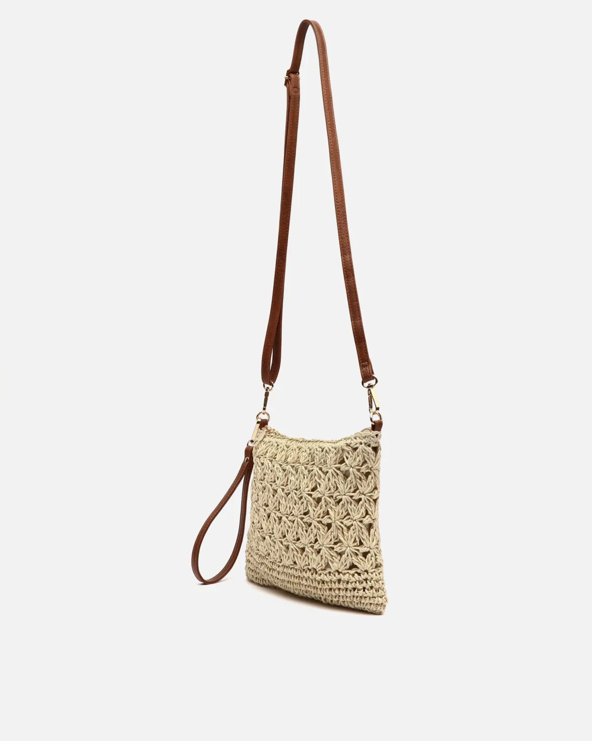 Bolso bandolera efecto rafia