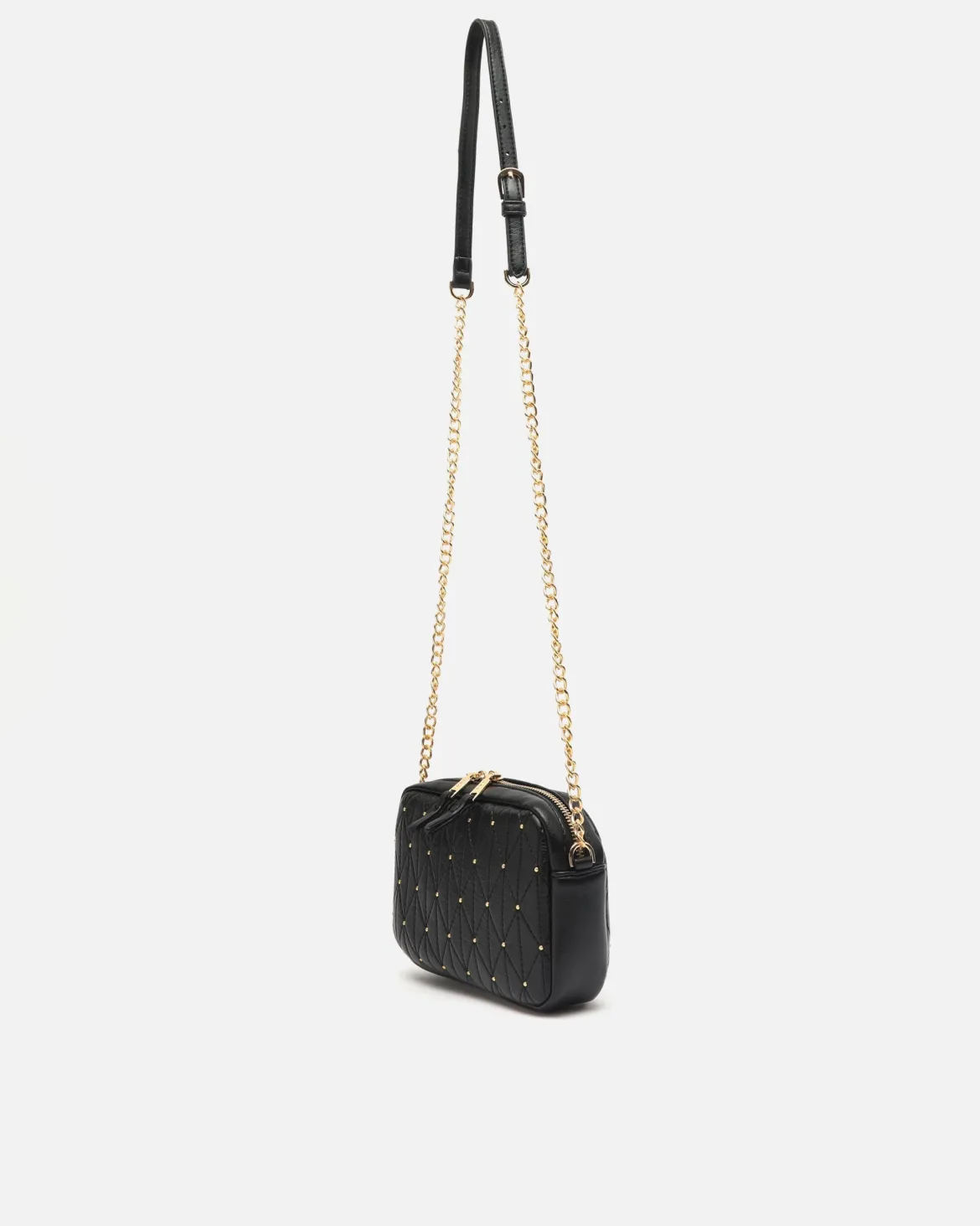 Bolso bandolera mini con detalles metálicos