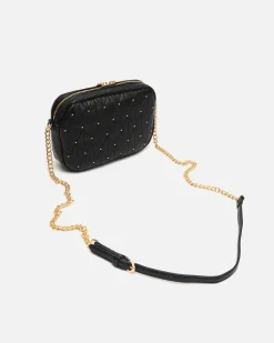 Bolso bandolera mini con detalles metálicos