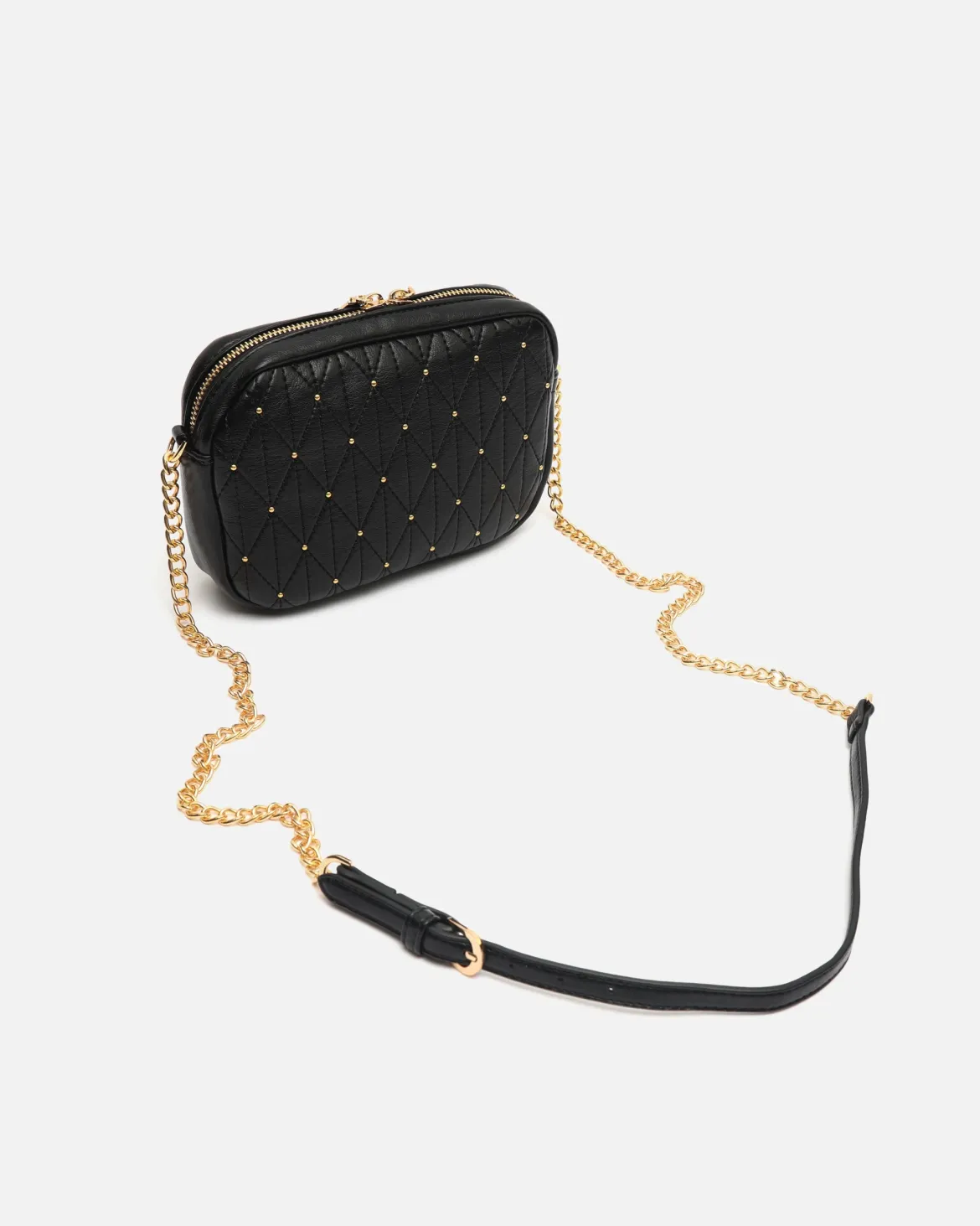 Bolso bandolera mini con detalles metálicos