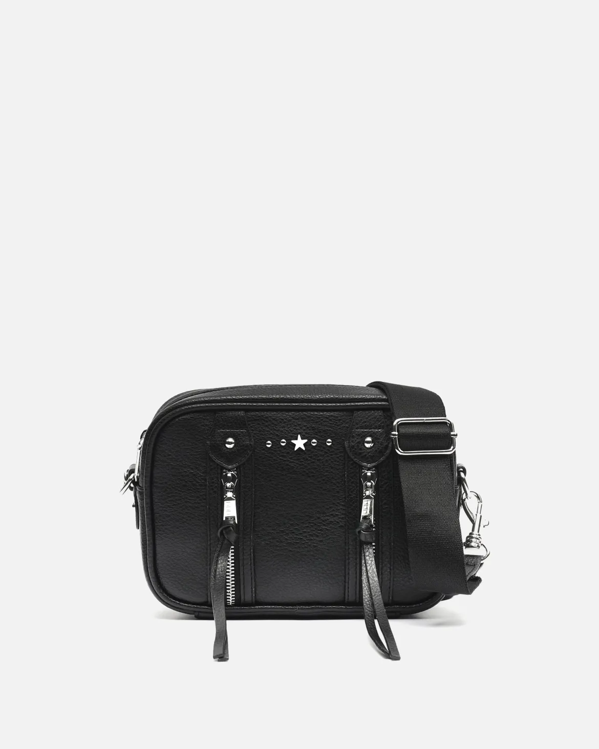 Bolso bandolera pequeño con detalles metálicos