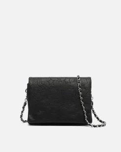 Bolso bandolera pequeño con solapa y grabado de estrellas