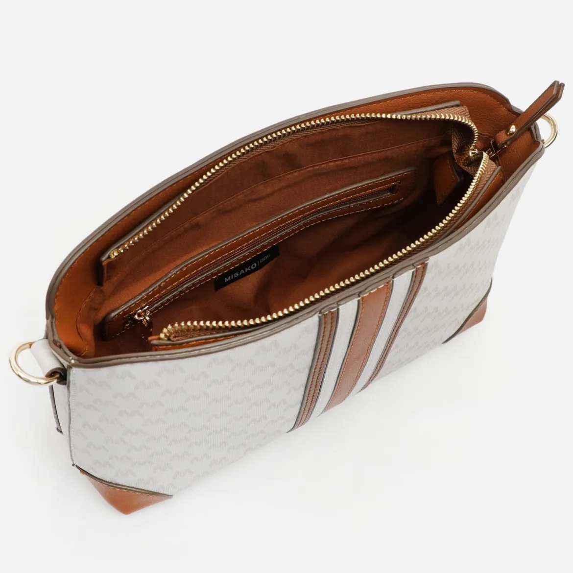Bolso bandolera pequeño con estampado monogram