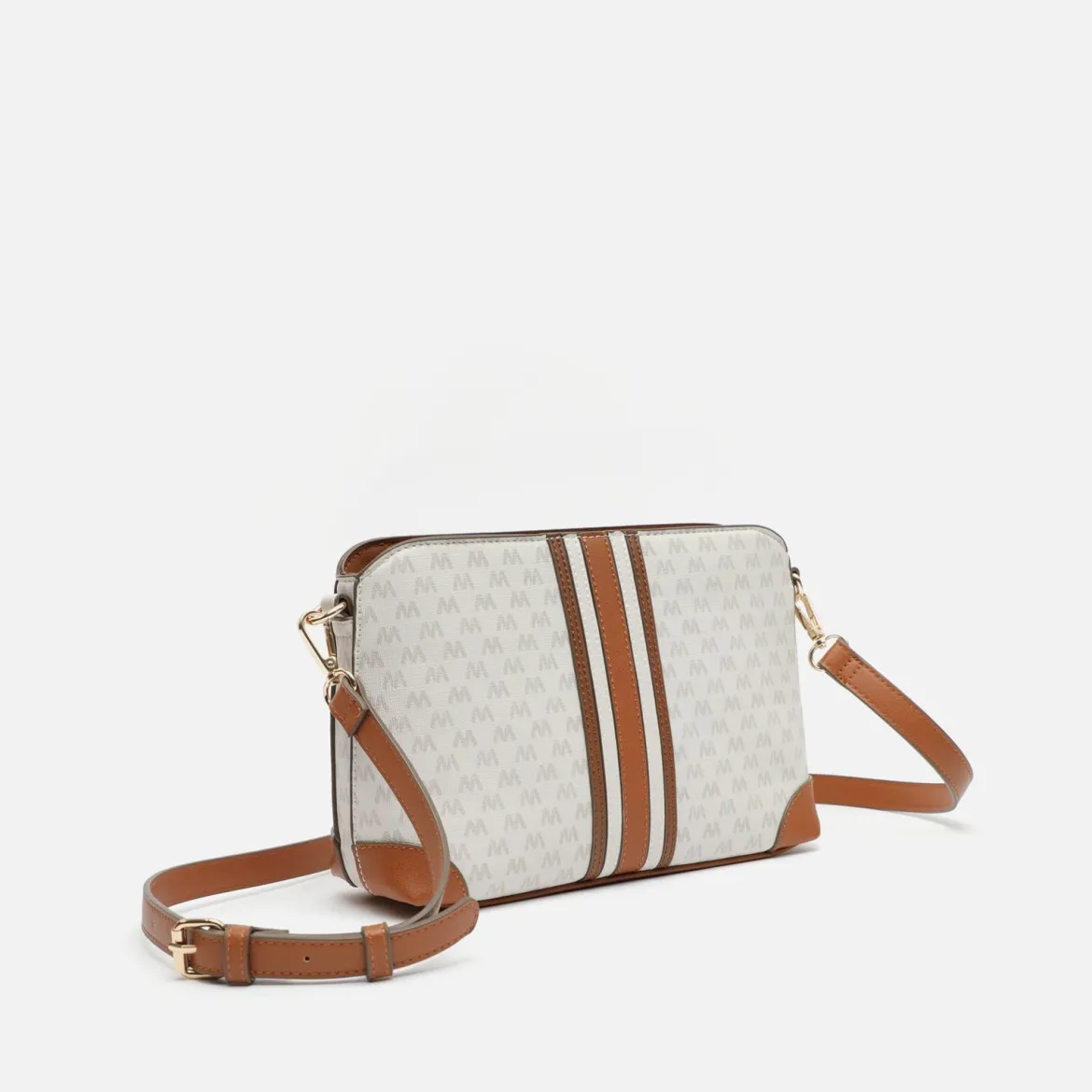 Bolso bandolera pequeño con estampado monogram